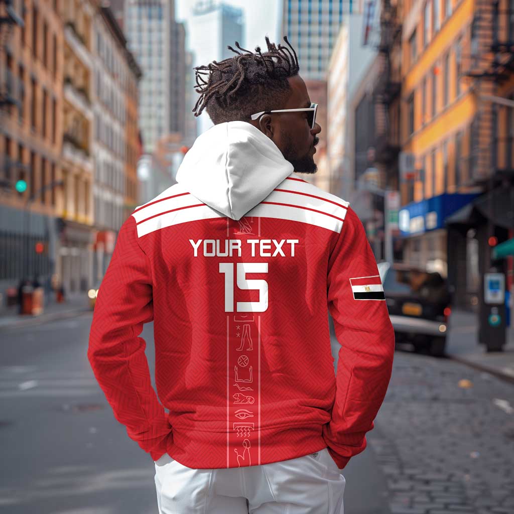 Egyptian Football Custom Hoodie Yalla Masr - Red Ver