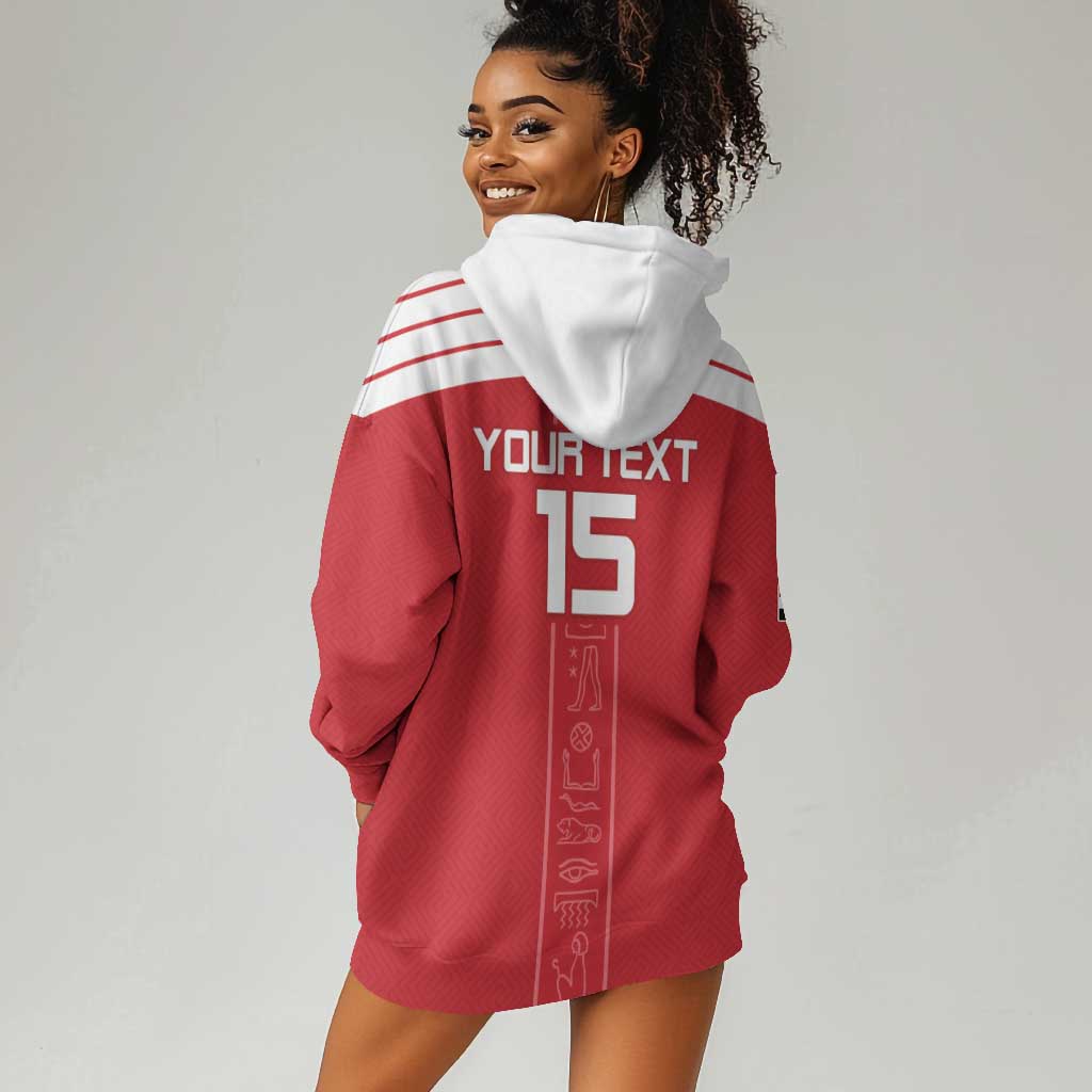 Egyptian Football Custom Hoodie Dress Yalla Masr - Red Ver