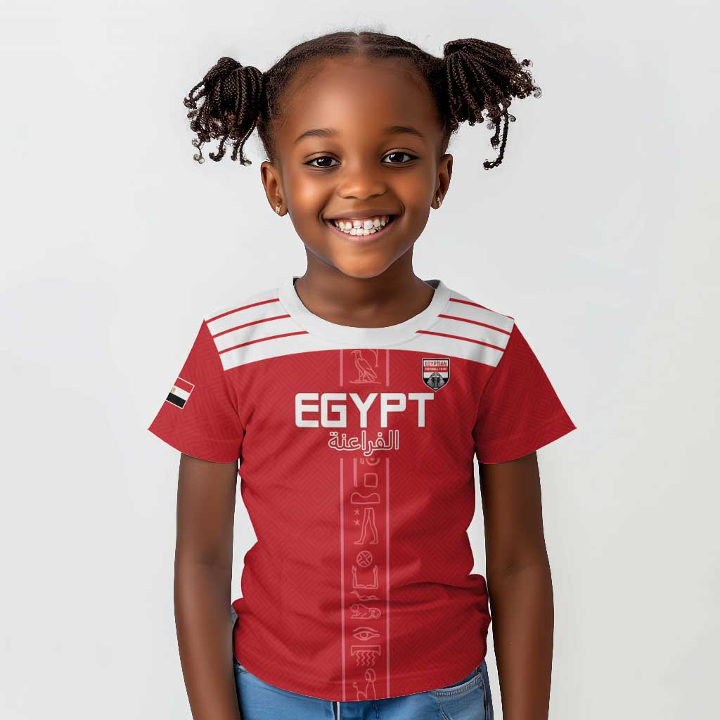 Egyptian Football Custom Kid T shirt Yalla Masr - Red Ver