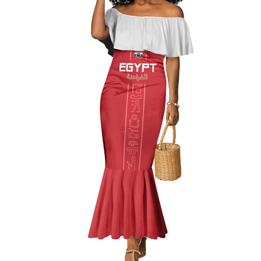 Egyptian Football Custom Mermaid Dress Yalla Masr - Red Ver