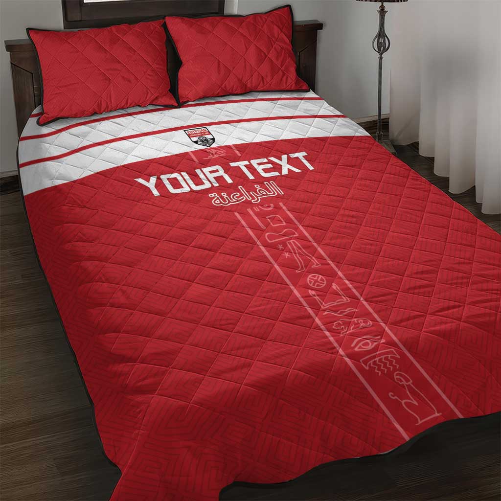Egyptian Football Custom Quilt Bed Set Yalla Masr - Red Ver