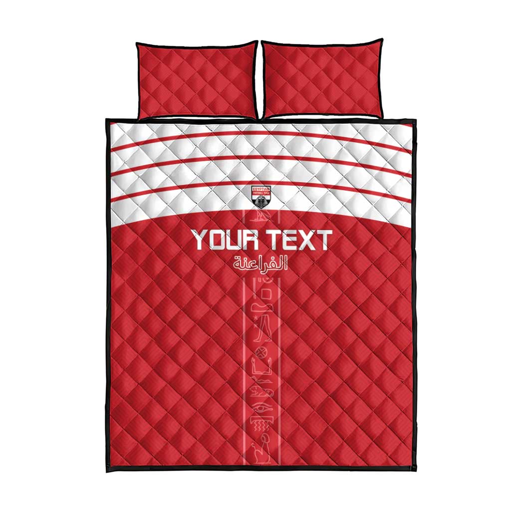 Egyptian Football Custom Quilt Bed Set Yalla Masr - Red Ver