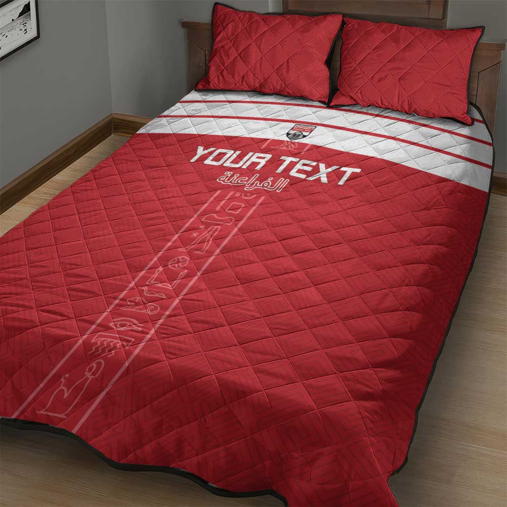 Egyptian Football Custom Quilt Bed Set Yalla Masr - Red Ver