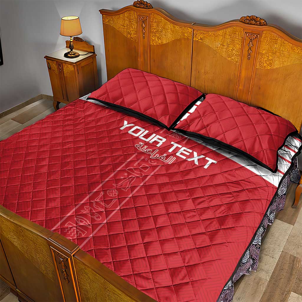 Egyptian Football Custom Quilt Bed Set Yalla Masr - Red Ver