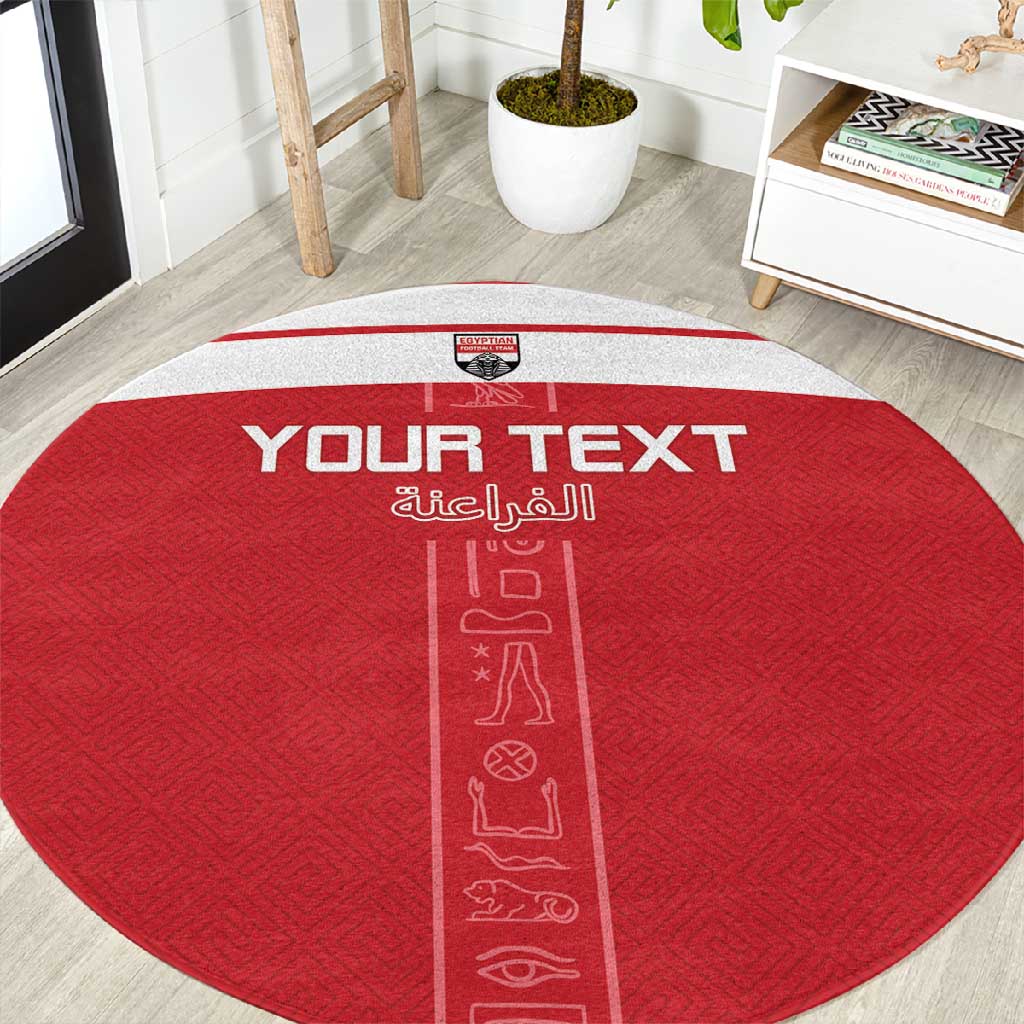 Egyptian Football Custom Round Carpet Yalla Masr - Red Ver