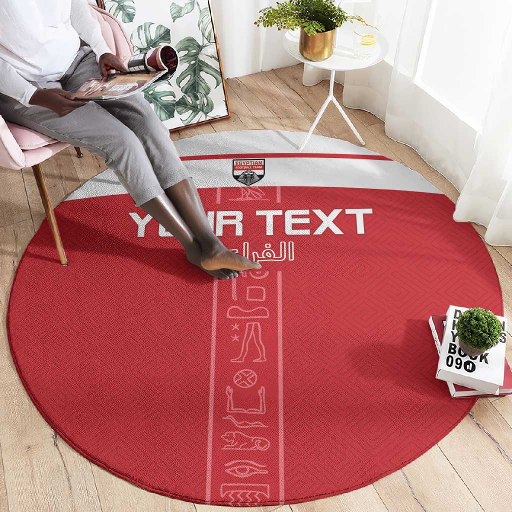 Egyptian Football Custom Round Carpet Yalla Masr - Red Ver