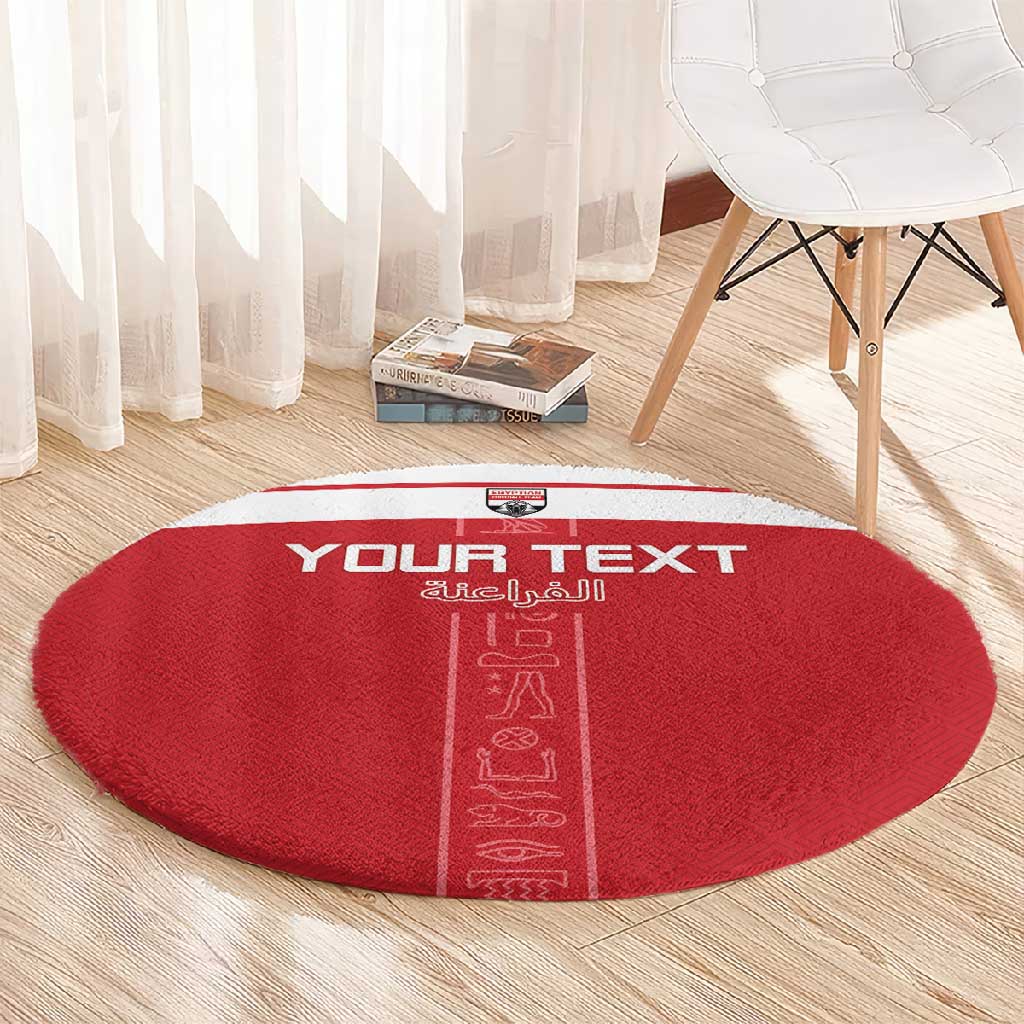 Egyptian Football Custom Round Carpet Yalla Masr - Red Ver