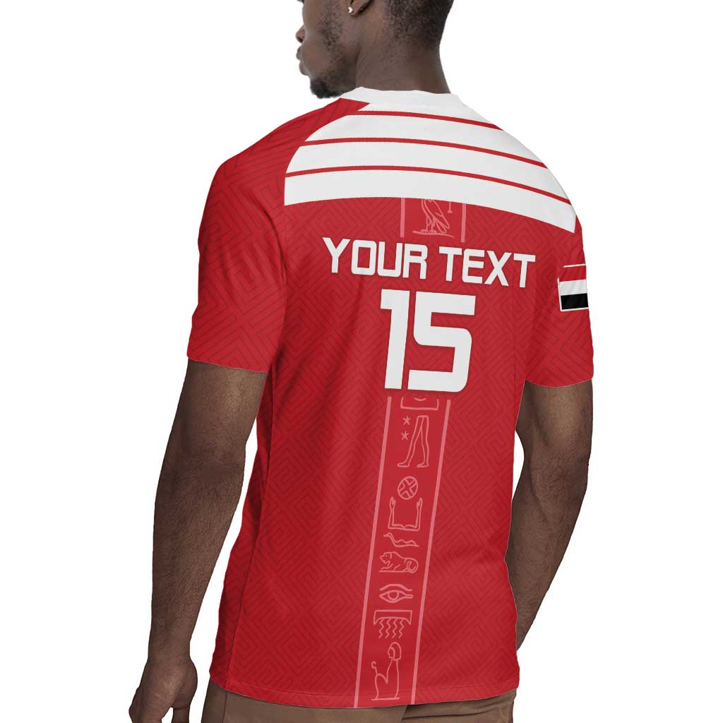 Egyptian Football Custom Rugby Jersey Yalla Masr - Red Ver