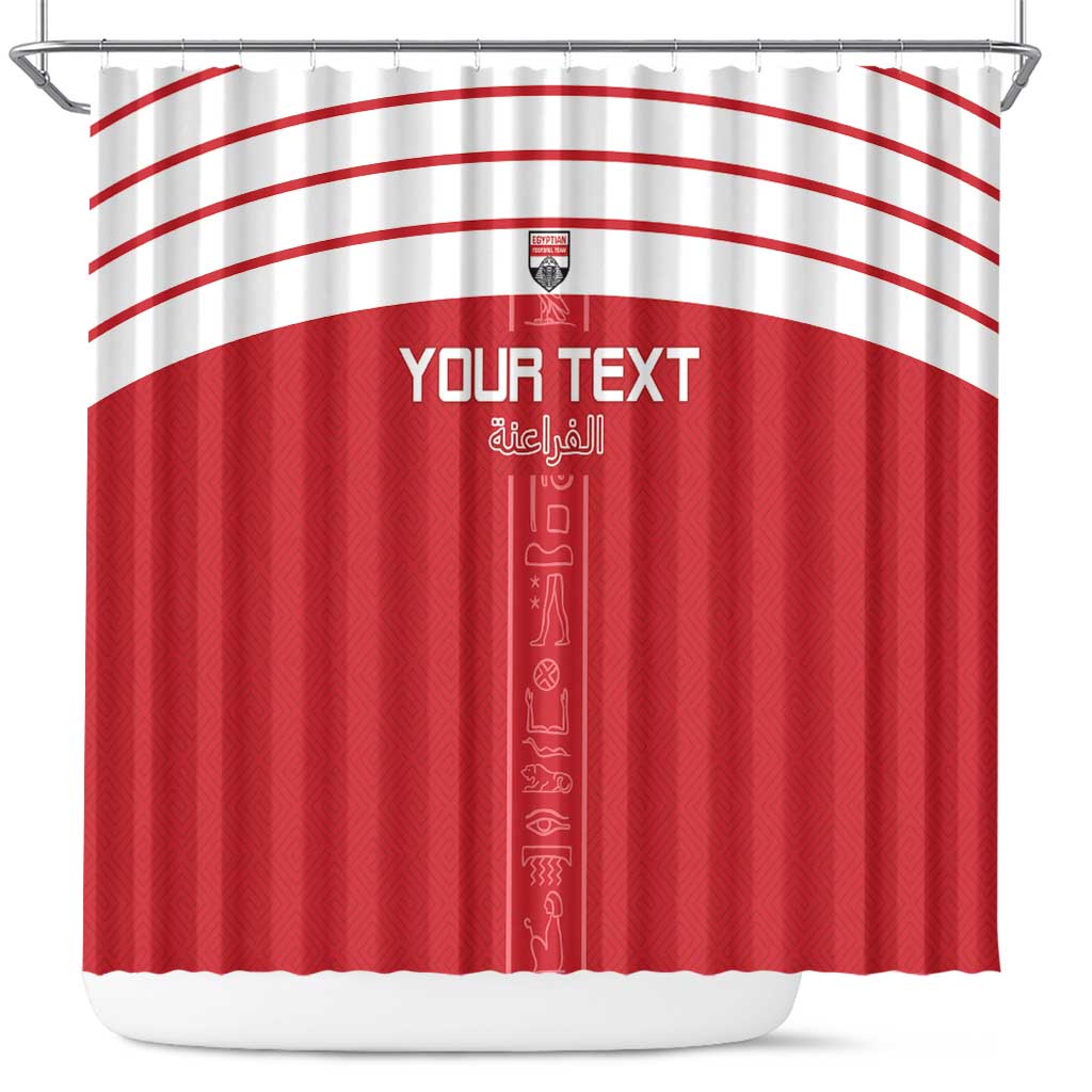 Egyptian Football Custom Shower Curtain Yalla Masr - Red Ver