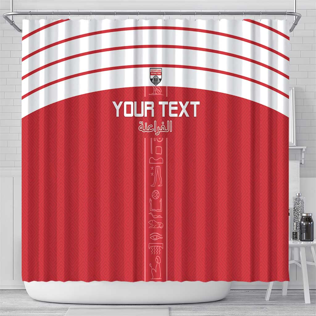 Egyptian Football Custom Shower Curtain Yalla Masr - Red Ver
