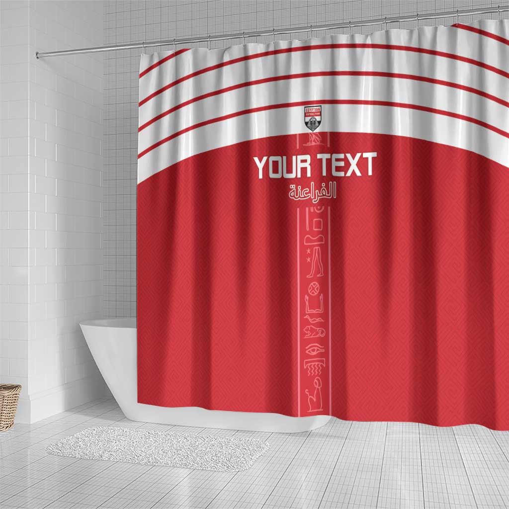 Egyptian Football Custom Shower Curtain Yalla Masr - Red Ver