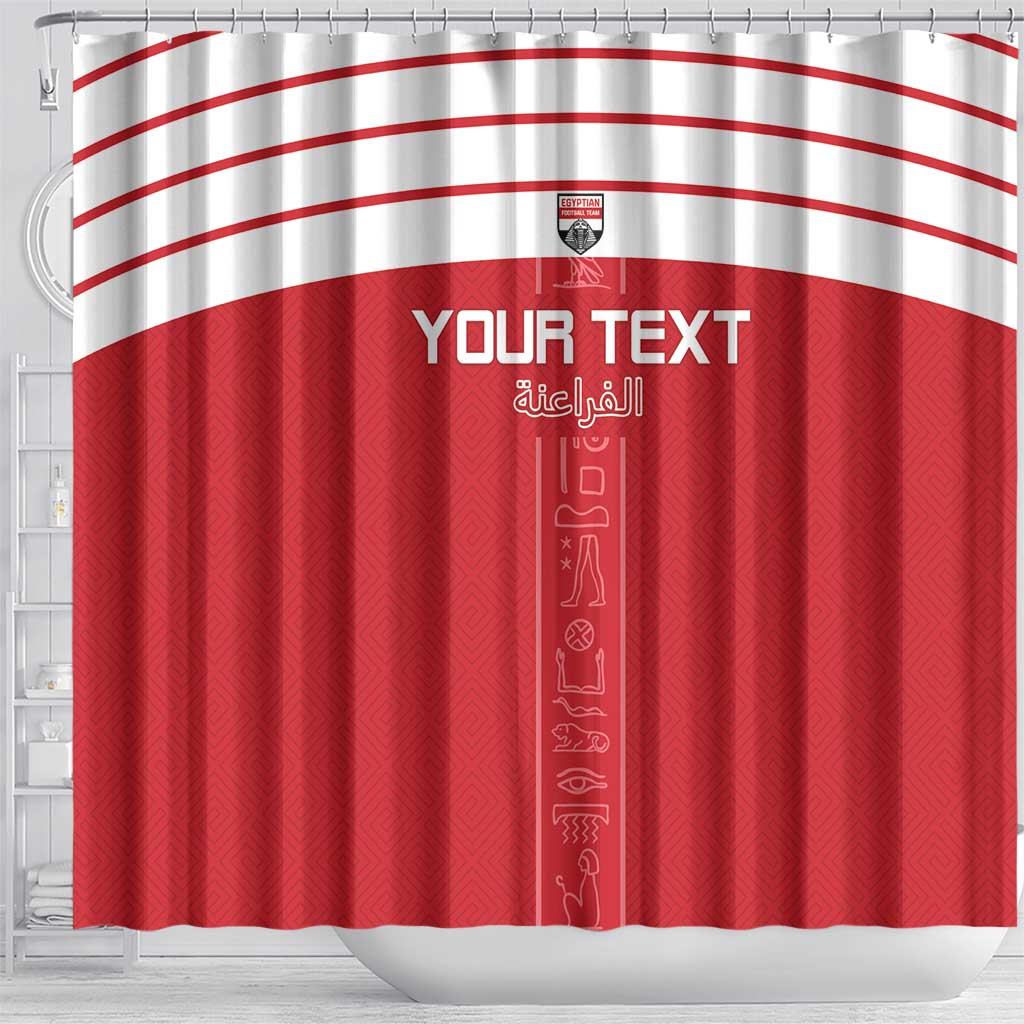 Egyptian Football Custom Shower Curtain Yalla Masr - Red Ver