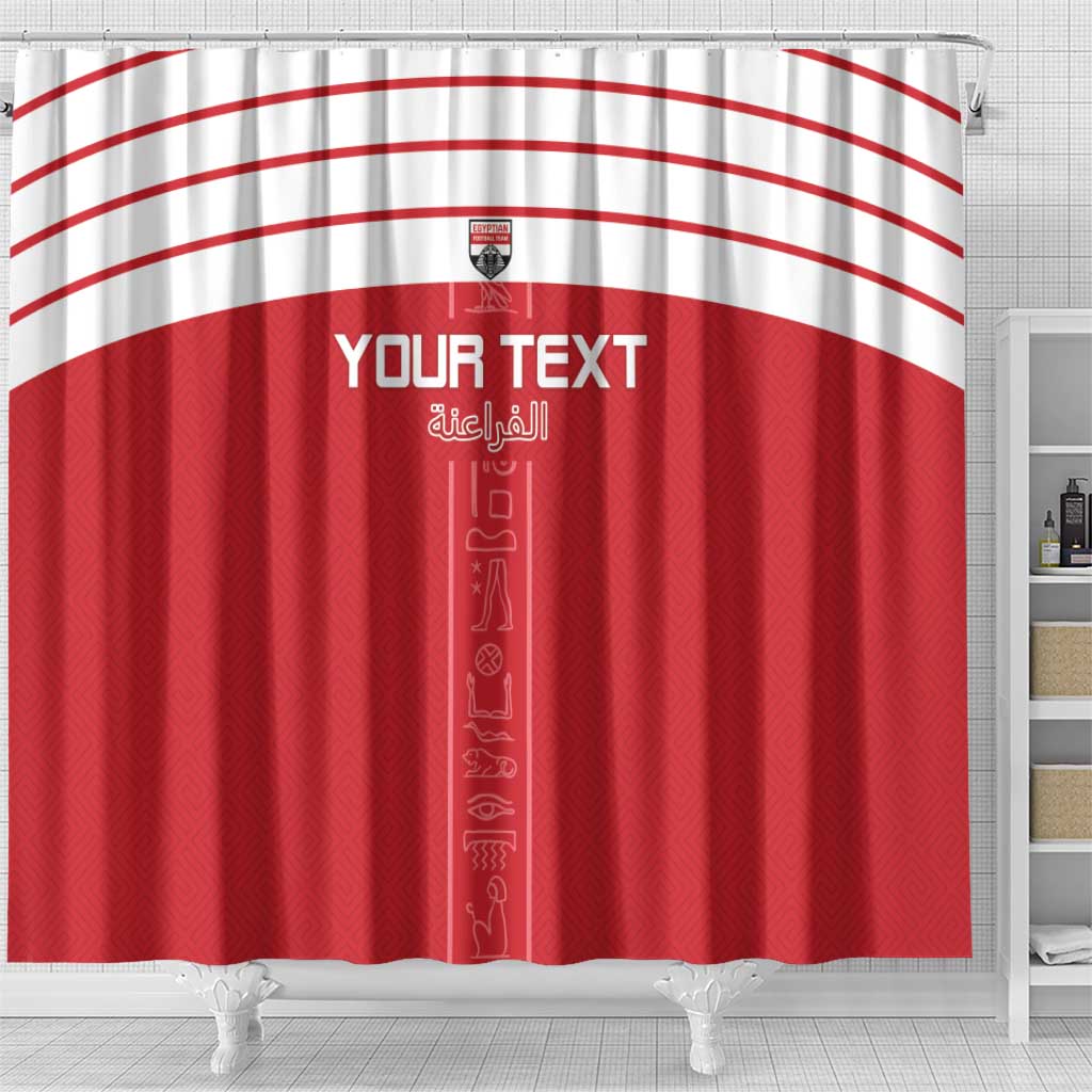 Egyptian Football Custom Shower Curtain Yalla Masr - Red Ver