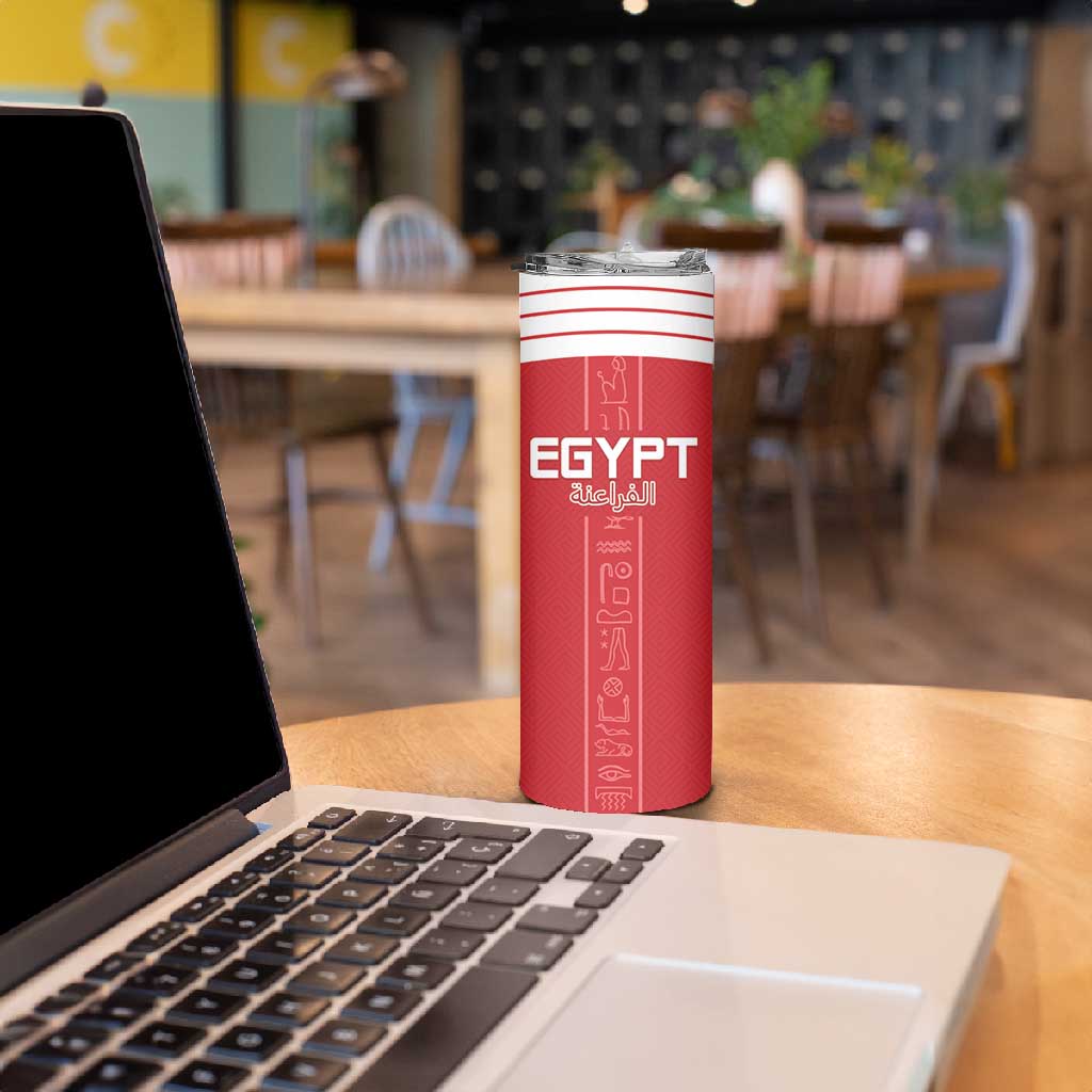 Egyptian Football Custom Skinny Tumbler Yalla Masr - Red Ver