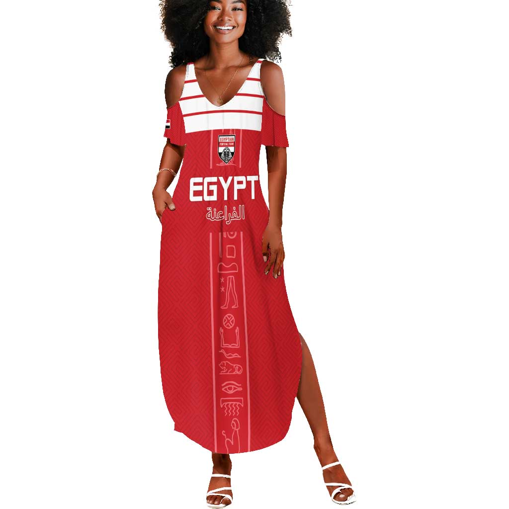 Egyptian Football Custom Summer Maxi Dress Yalla Masr - Red Ver