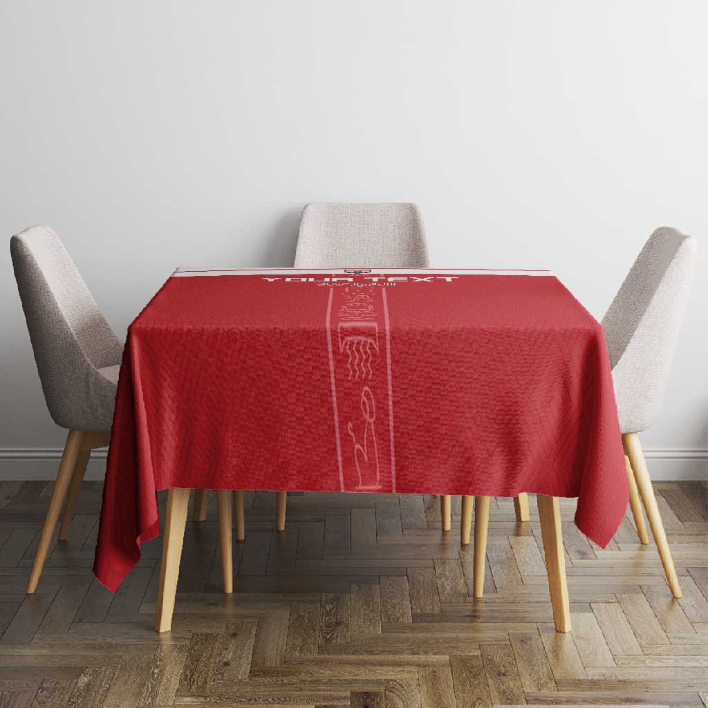 Egyptian Football Custom Tablecloth Yalla Masr - Red Ver