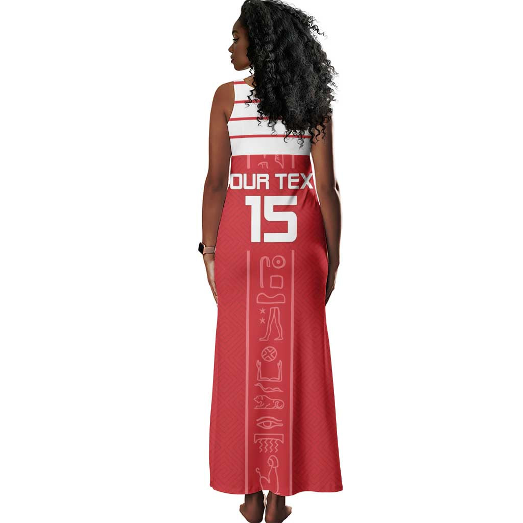 Egyptian Football Custom Tank Maxi Dress Yalla Masr - Red Ver