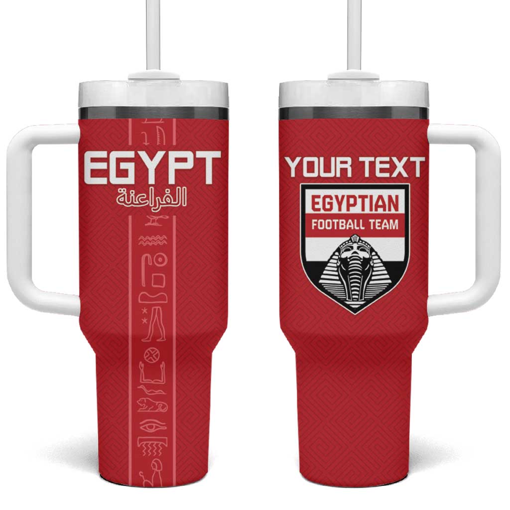 Egyptian Football Custom Tumbler With Handle Yalla Masr - Red Ver