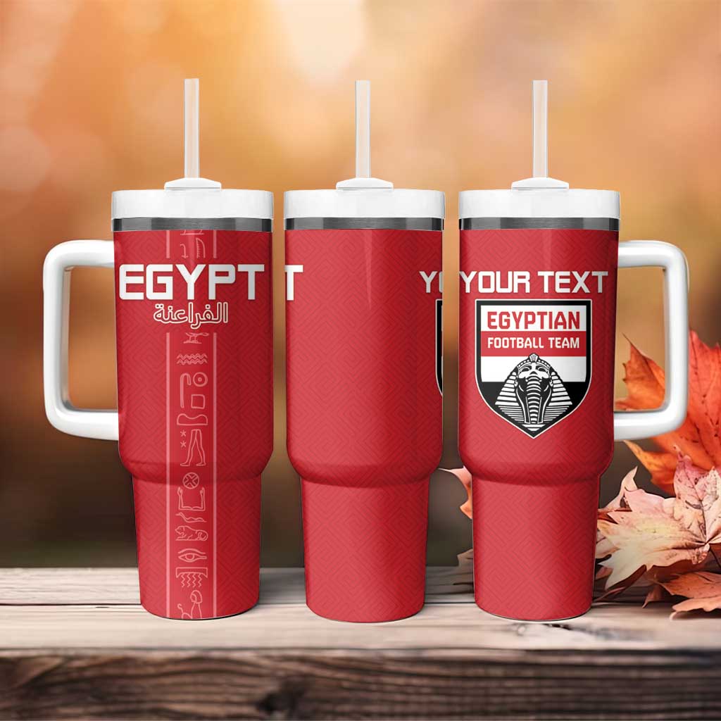 Egyptian Football Custom Tumbler With Handle Yalla Masr - Red Ver
