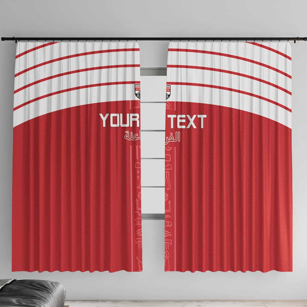 Egyptian Football Custom Window Curtain Yalla Masr - Red Ver