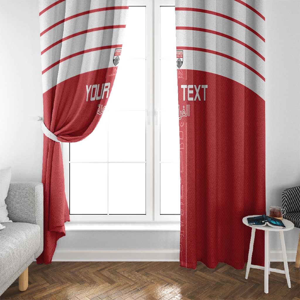 Egyptian Football Custom Window Curtain Yalla Masr - Red Ver
