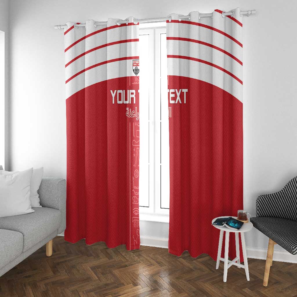 Egyptian Football Custom Window Curtain Yalla Masr - Red Ver