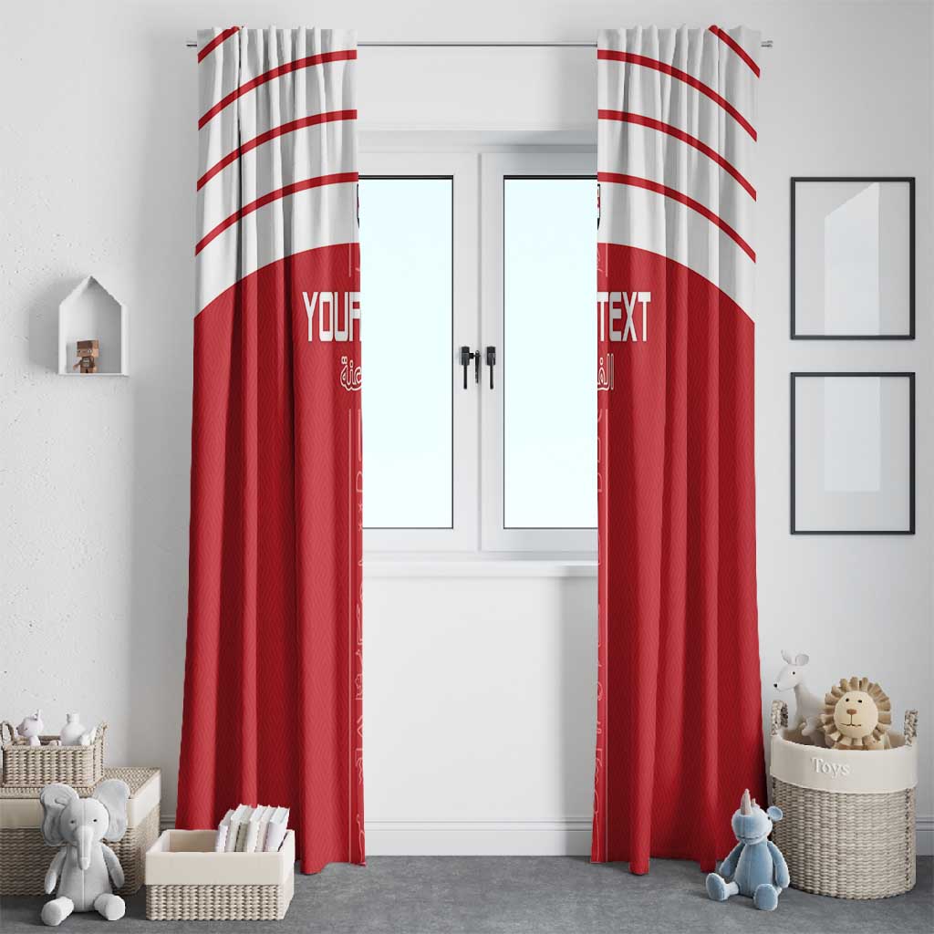 Egyptian Football Custom Window Curtain Yalla Masr - Red Ver