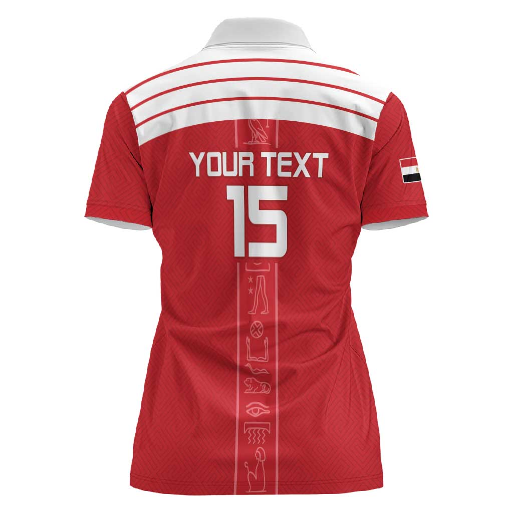 Egyptian Football Custom Women Polo Shirt Yalla Masr - Red Ver