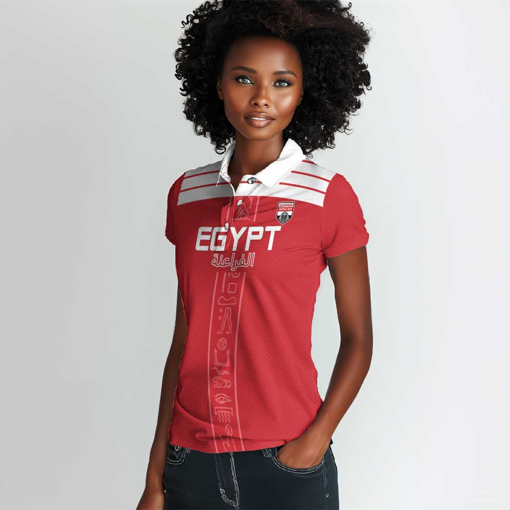 Egyptian Football Custom Women Polo Shirt Yalla Masr - Red Ver