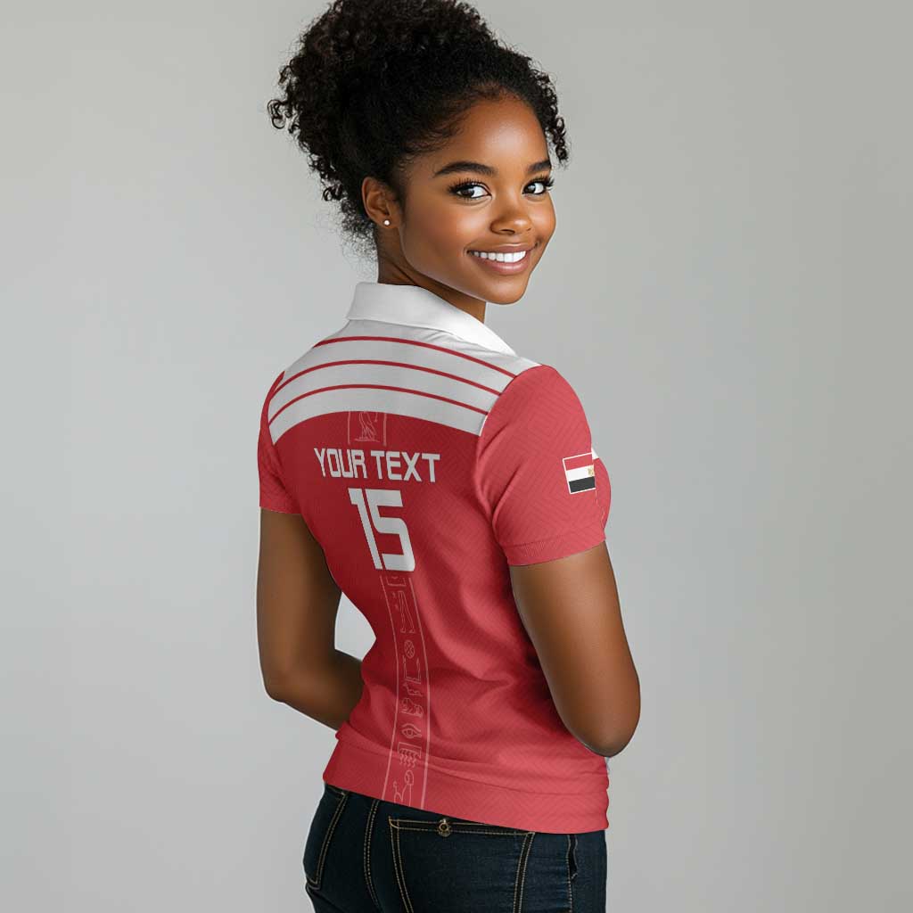 Egyptian Football Custom Women Polo Shirt Yalla Masr - Red Ver