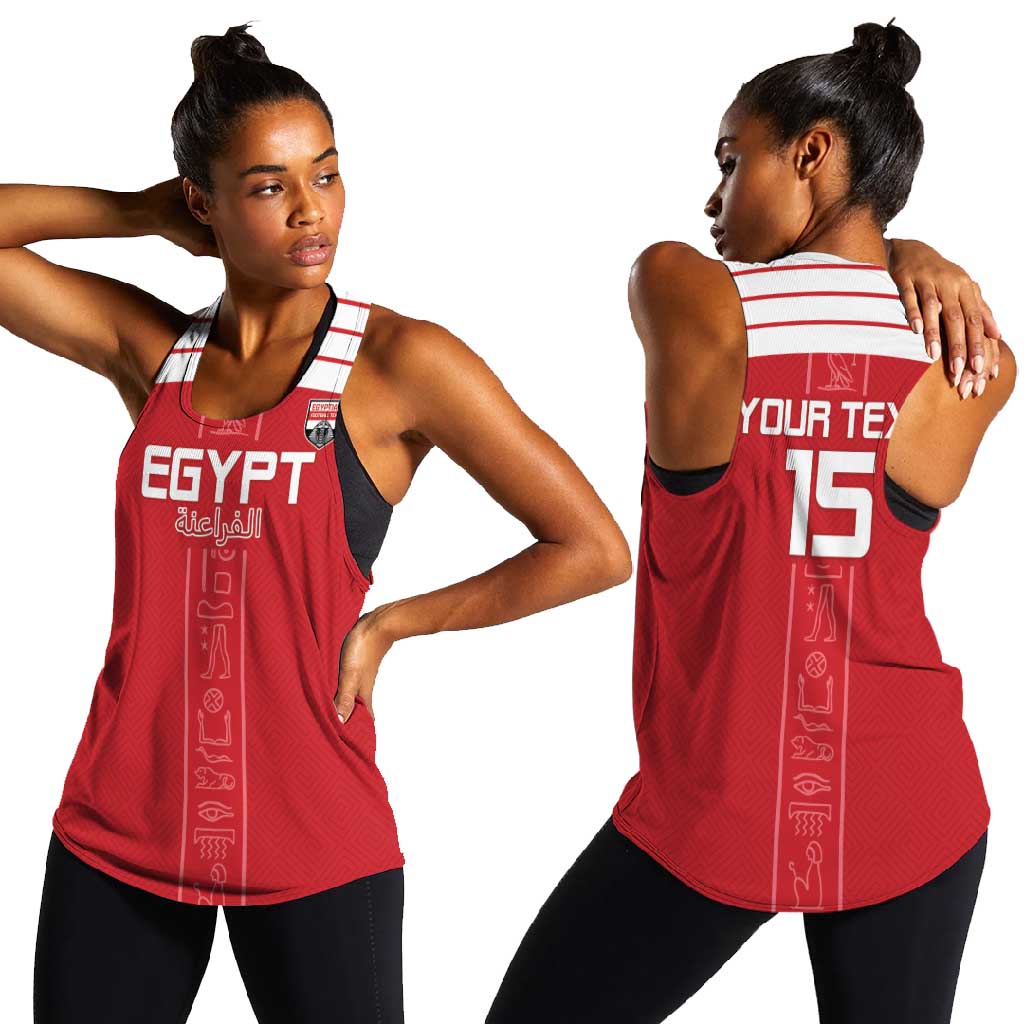 Egyptian Football Custom Women Racerback Tank Yalla Masr - Red Ver