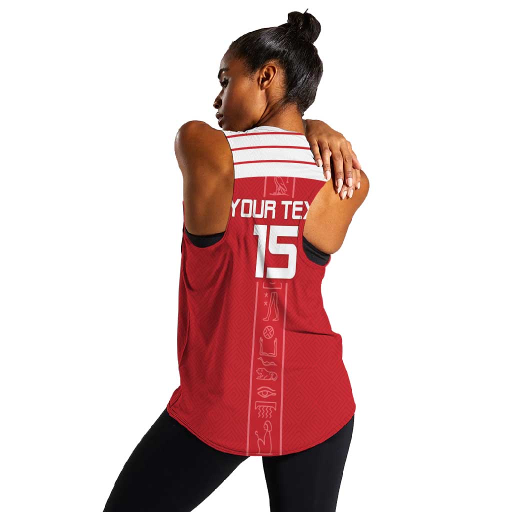 Egyptian Football Custom Women Racerback Tank Yalla Masr - Red Ver