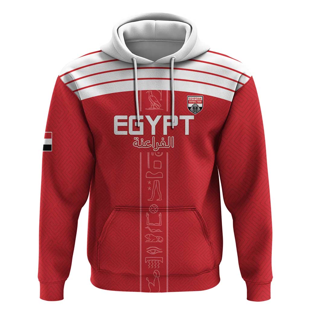Egyptian Football Custom Zip Hoodie Yalla Masr - Red Ver