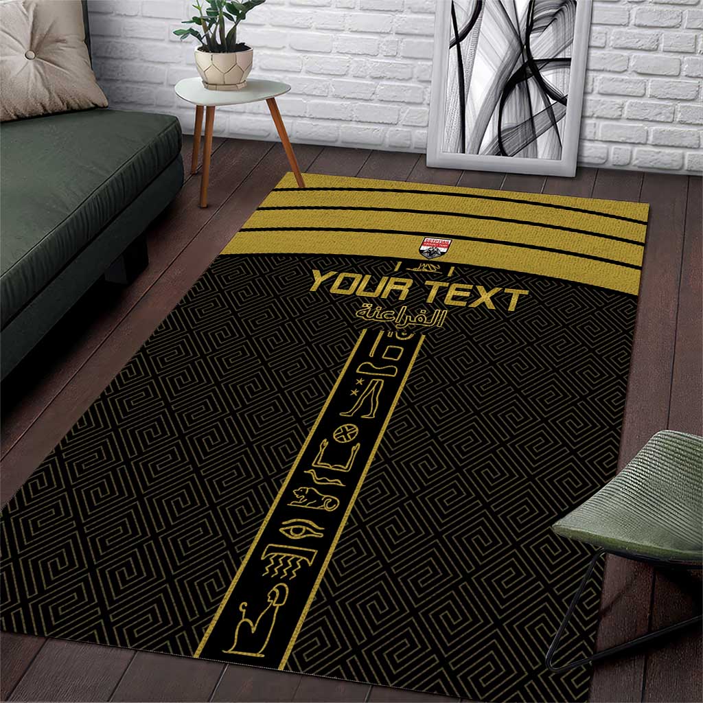 Egyptian Football Custom Area Rug Yalla Masr - Black Ver