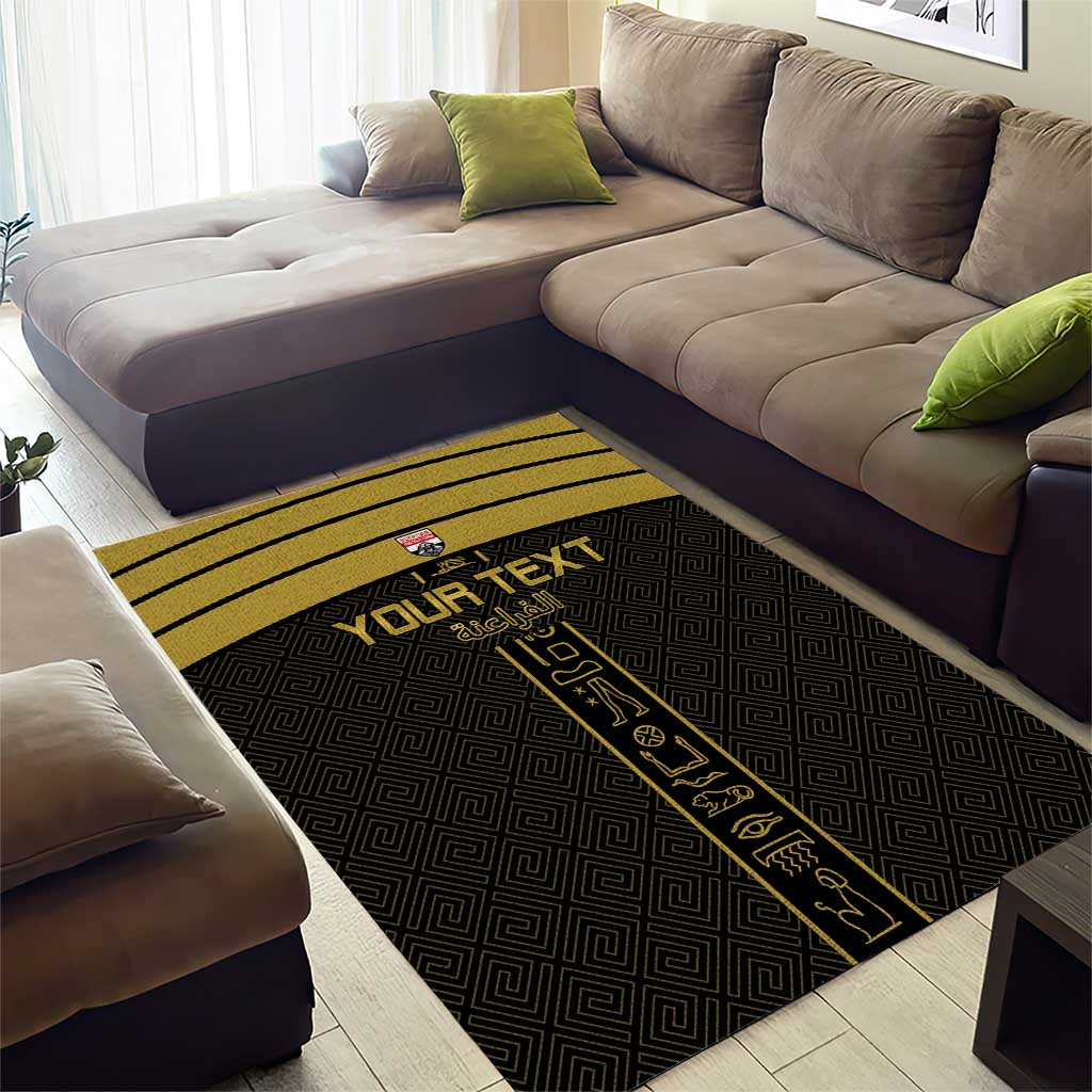 Egyptian Football Custom Area Rug Yalla Masr - Black Ver