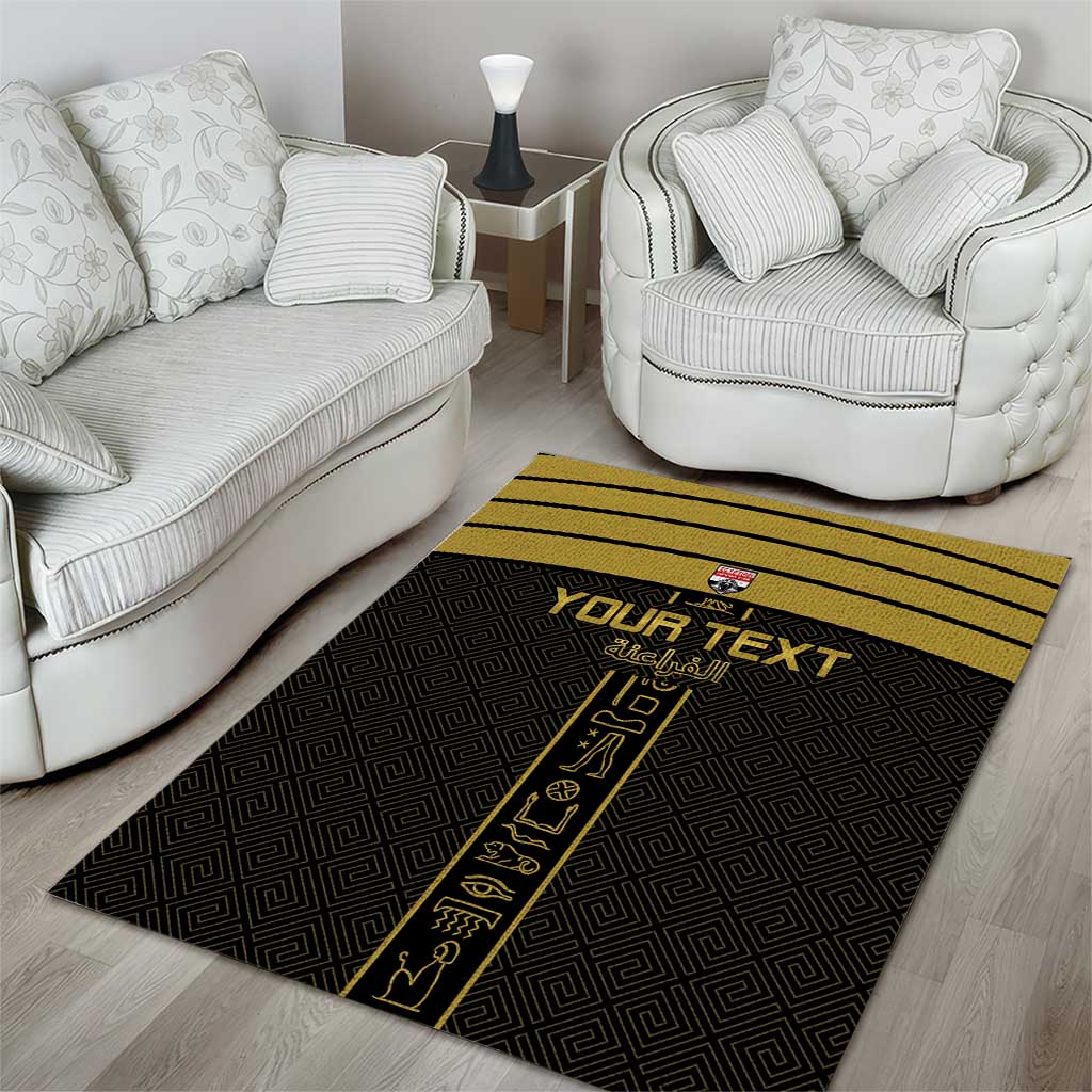 Egyptian Football Custom Area Rug Yalla Masr - Black Ver