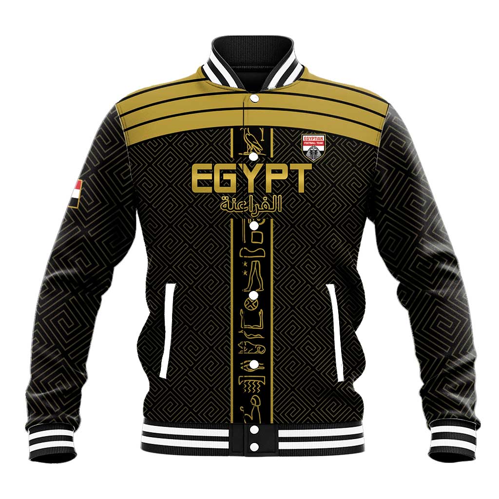 Egyptian Football Custom Baseball Jacket Yalla Masr - Black Ver