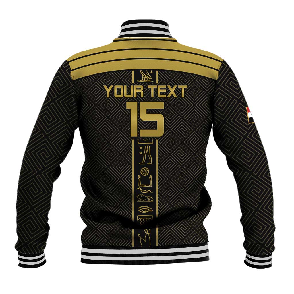 Egyptian Football Custom Baseball Jacket Yalla Masr - Black Ver