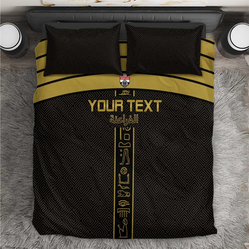 Egyptian Football Custom Bedding Set Yalla Masr - Black Ver