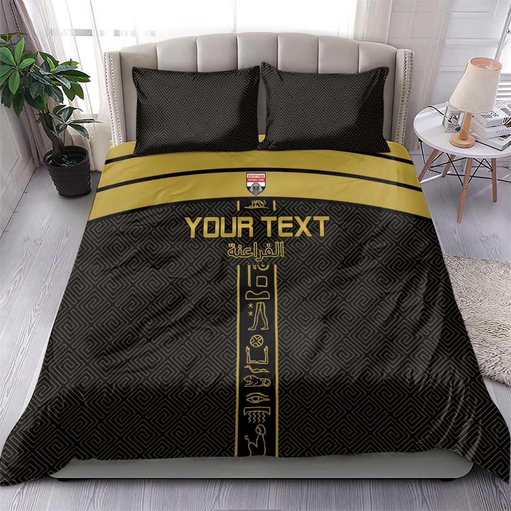 Egyptian Football Custom Bedding Set Yalla Masr - Black Ver