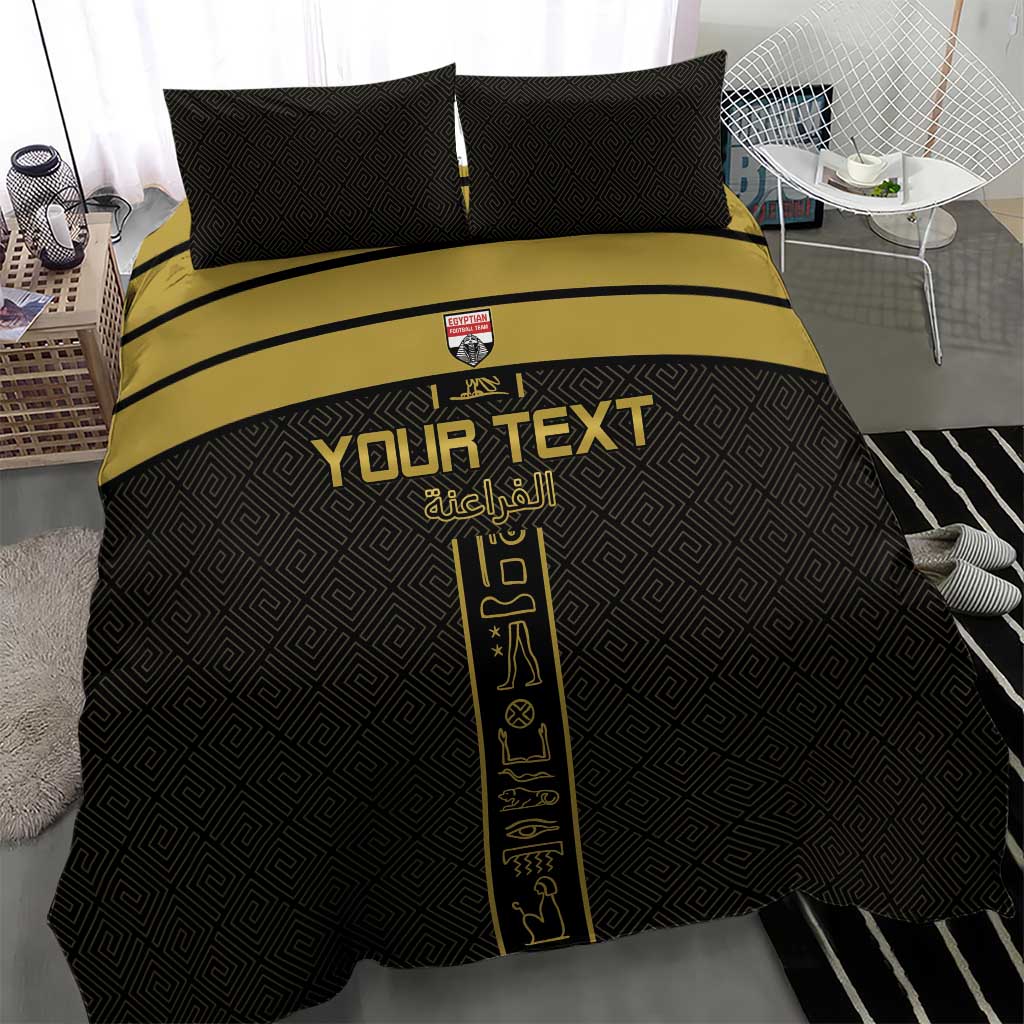 Egyptian Football Custom Bedding Set Yalla Masr - Black Ver