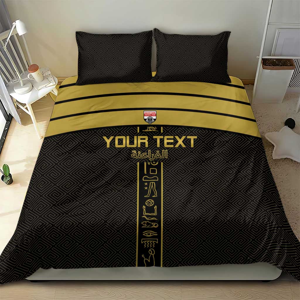 Egyptian Football Custom Bedding Set Yalla Masr - Black Ver