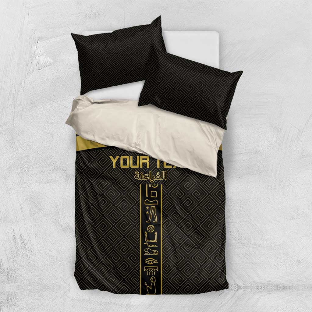 Egyptian Football Custom Bedding Set Yalla Masr - Black Ver