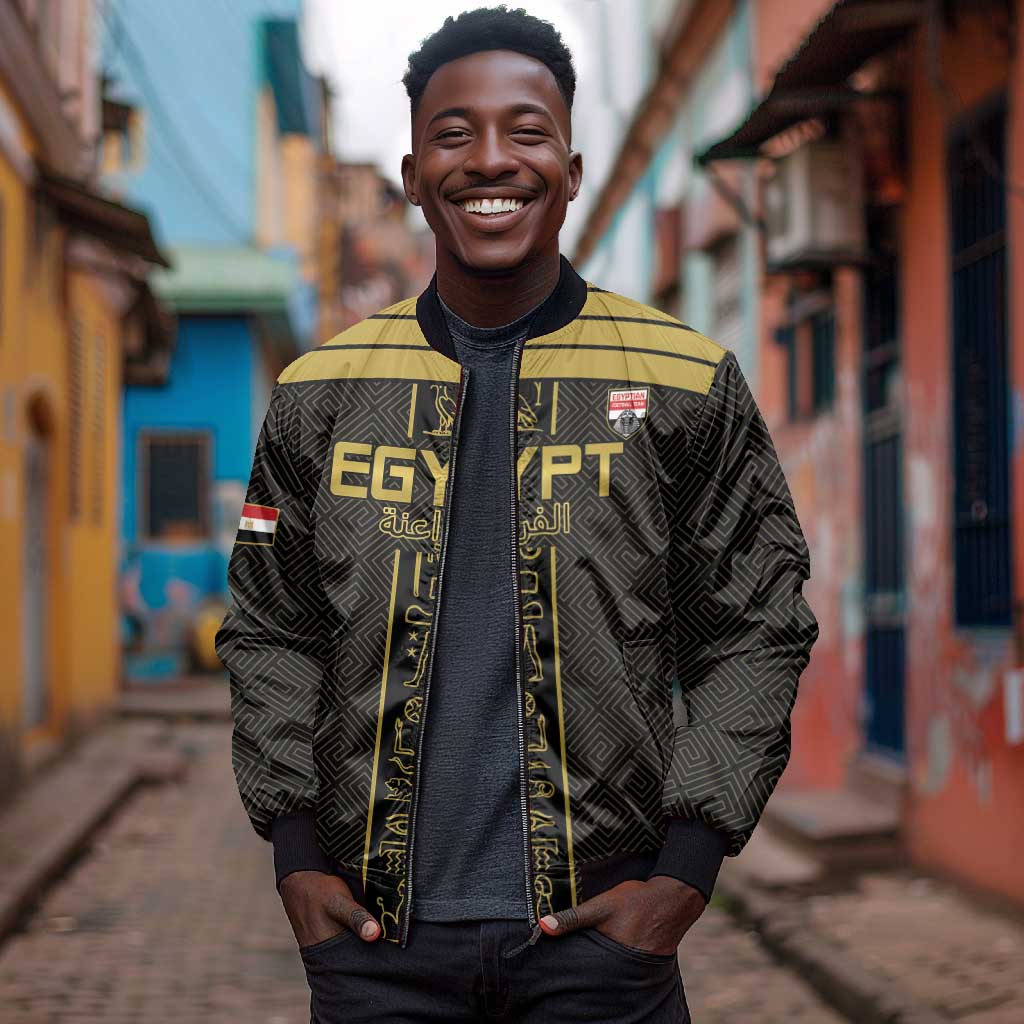 Egyptian Football Custom Bomber Jacket Yalla Masr - Black Ver