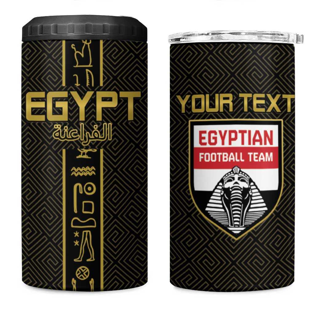 Egyptian Football Custom 4 in 1 Can Cooler Tumbler Yalla Masr - Black Ver