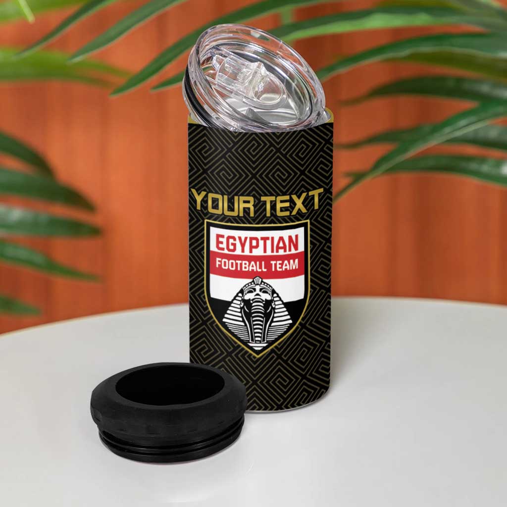Egyptian Football Custom 4 in 1 Can Cooler Tumbler Yalla Masr - Black Ver