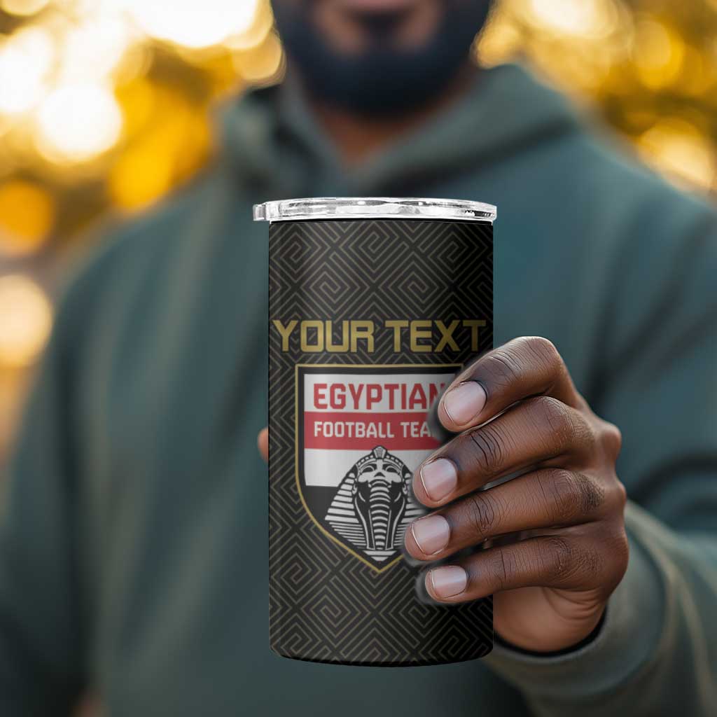 Egyptian Football Custom 4 in 1 Can Cooler Tumbler Yalla Masr - Black Ver