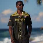Egyptian Football Custom Hawaiian Shirt Yalla Masr - Black Ver