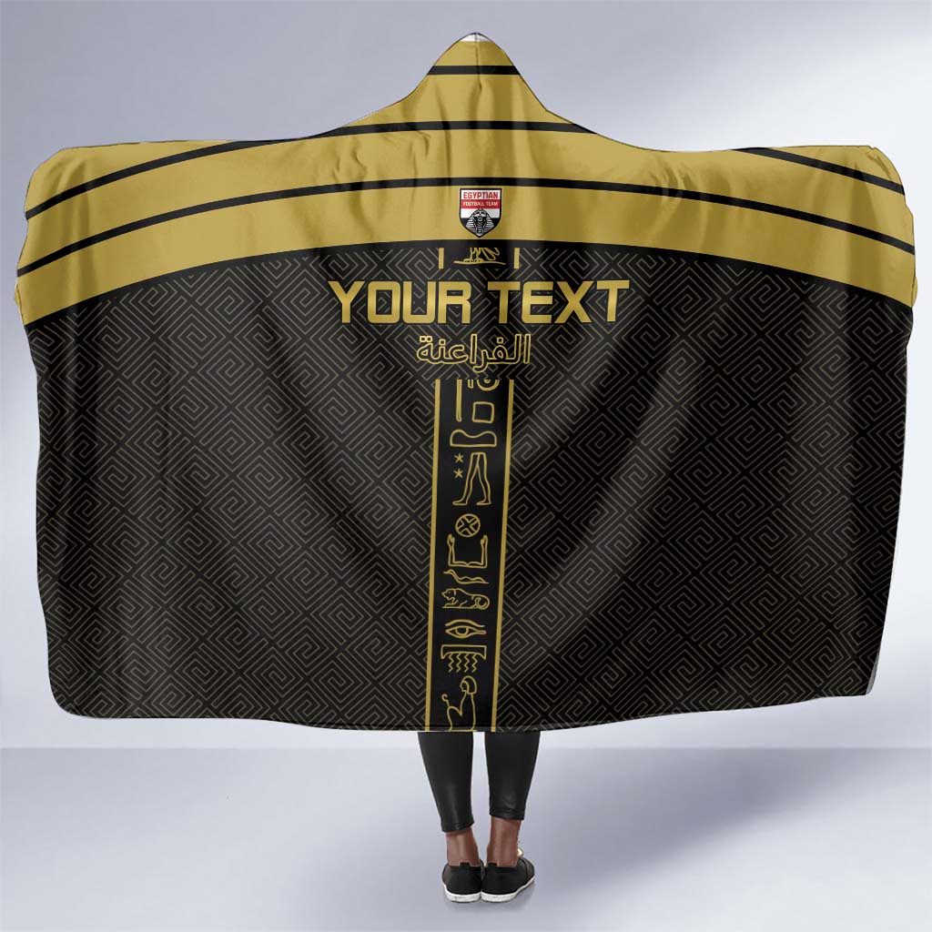 Egyptian Football Custom Hooded Blanket Yalla Masr - Black Ver