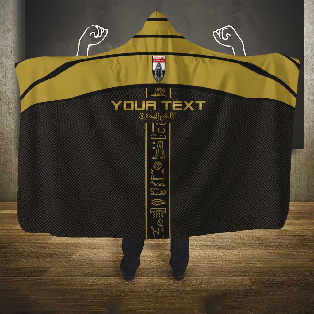 Egyptian Football Custom Hooded Blanket Yalla Masr - Black Ver
